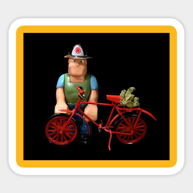 A Man, a Bike, and Some Weed - Weed Design Sticker by MrGreenGenes420